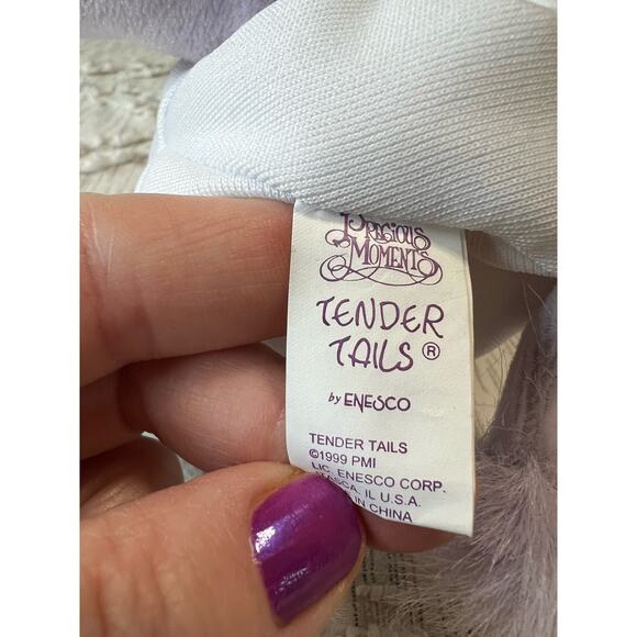 Precious Moments Tender Tails Plush Purple Baby Elephant 2000 Stuffed Toy - Picture 6 of 8